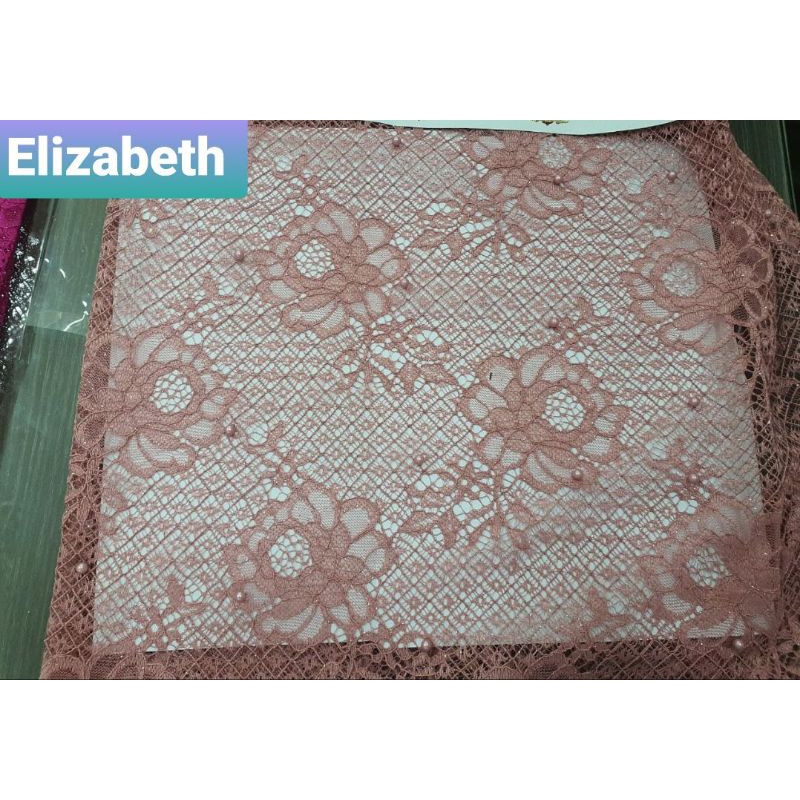 kain brokat/brukat/lace elizabeth gliter mutiara.warna pd foto