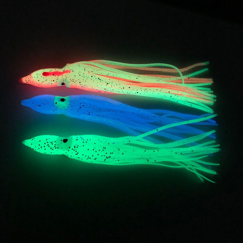 Skrit Octopus Cumi 12cm GID Menyala Dalam Gelap Hijau Biru Pink