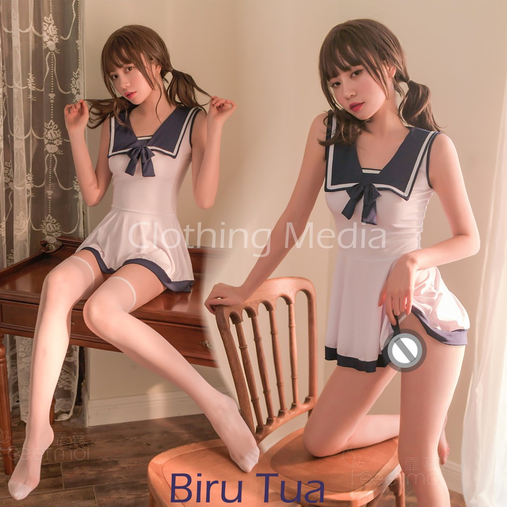 Lingerie Cosplay Baju Seragam Sekolah Jepang Seifuku Sailor Anime Nagi no Asukara