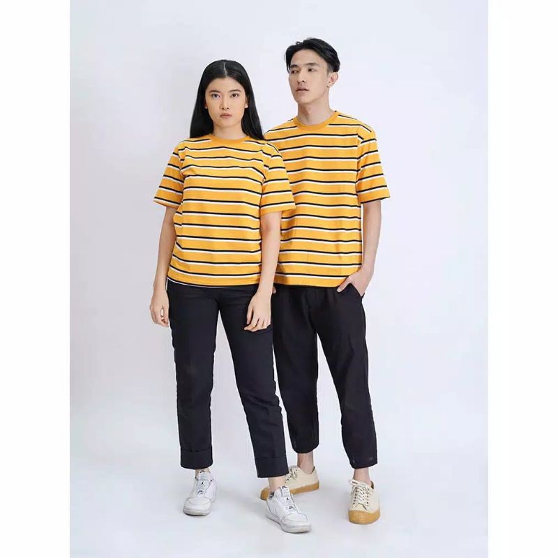 Kaos Stripe Vintage 3 Line Series Motif 3 Warna Cotton Premium 24s