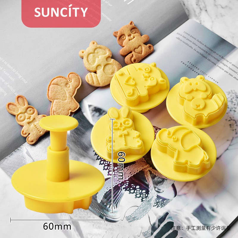 Suncity cookie cutter set 4pcs animal /cetakan kue kering biscuit mold