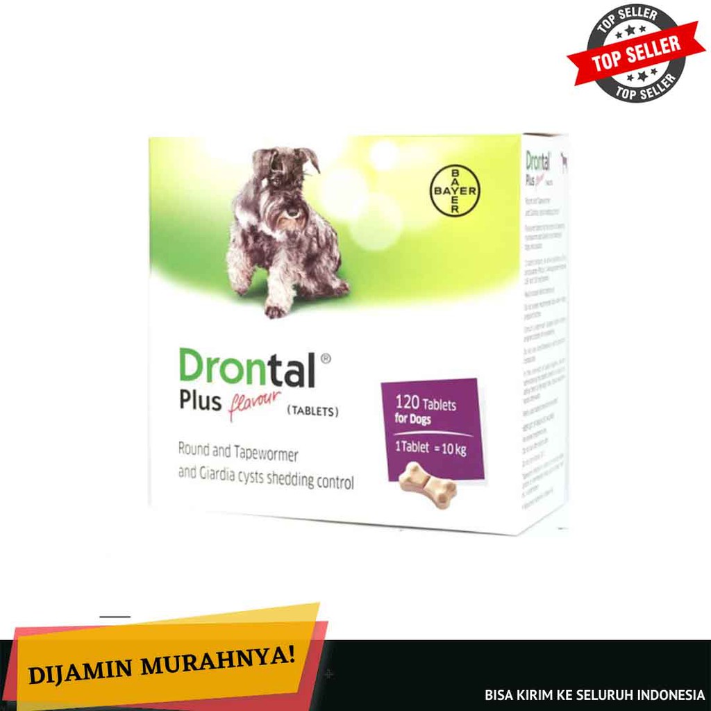 Obat Cacing Anjing Drontal Dog Plus Worm 1 Tablet Shopee Indonesia