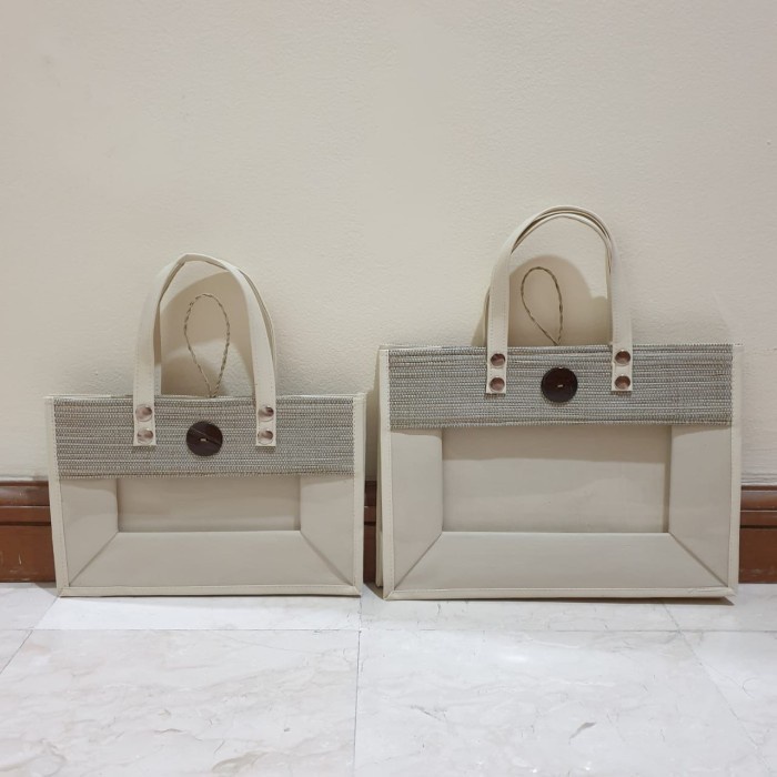 

✨ BISA COD ✨ Handbag Annie Tas kombinasi mika katun Tas mika tebal - small