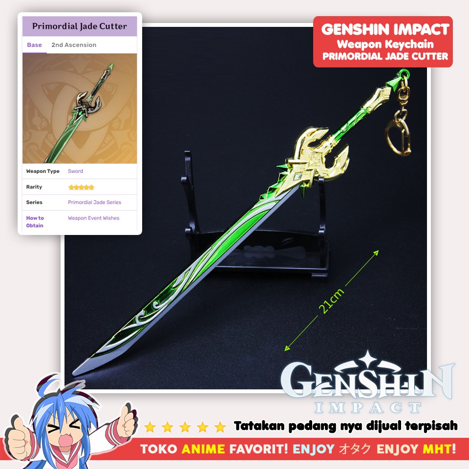 Gantungan Kunci Senjata Genshin Impact Primordial Jade Cutter Pedang