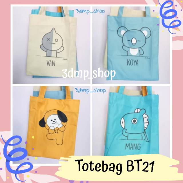 Totebag BT21 BTS CHIMMY VAN COOKY TATA SHOOKY KOYA MANG KPOP