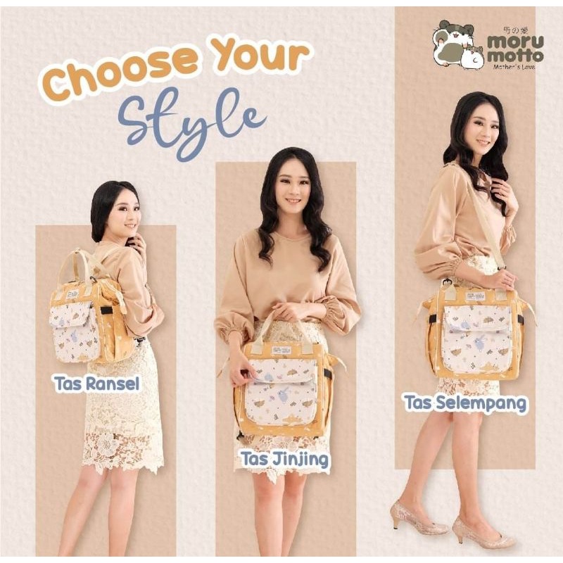 Morumotto Tas Sedang 3in1 Pigeon Series  MMT7007 - Diapers Bag