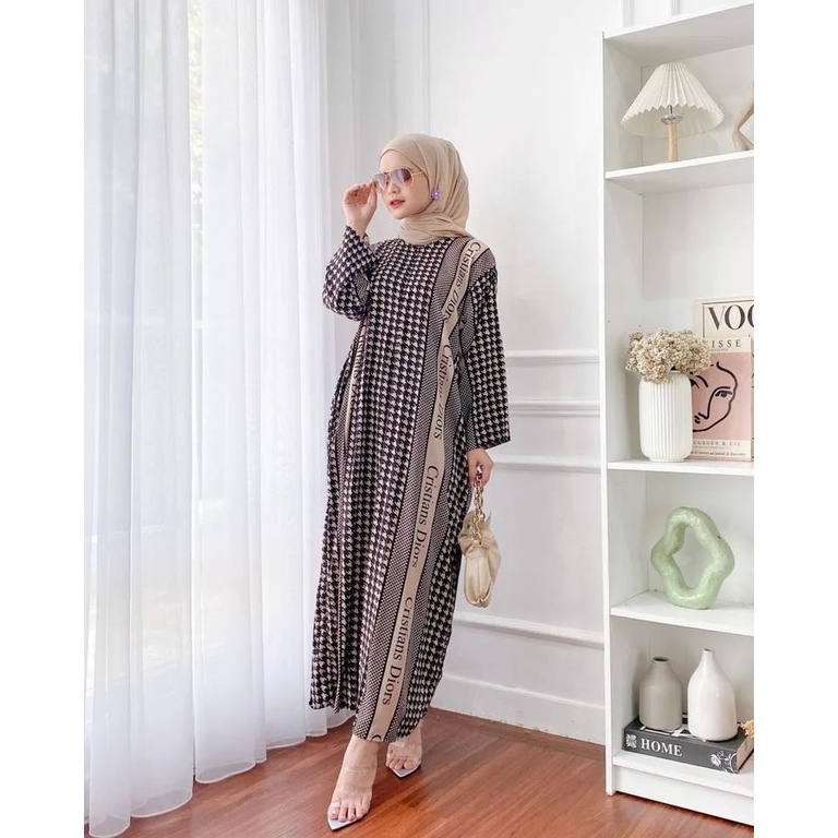 Gamis Milea / Dress Syari/ LD 120 cm / PB 130 cm / Gamis Rayon Premium / Dress Gamis Rayon Premium / Gamis Jumbo / Daster Gamis-MILEA(BLACKSTAR)