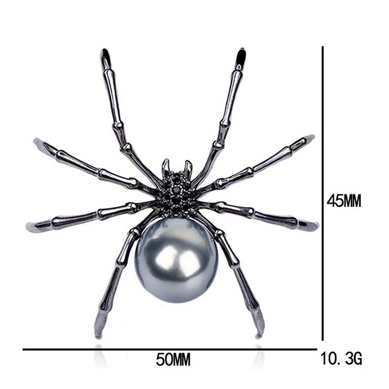 1pc Bros Bentuk Laba-Laba Aksen Mutiara Untuk Pria Dan Wanita