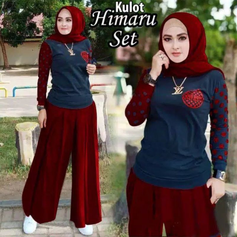 XOS - SET HIMARU / SETELAN REUNIAN / FASHION MUSLIMA / COD✅ (Good Quality)