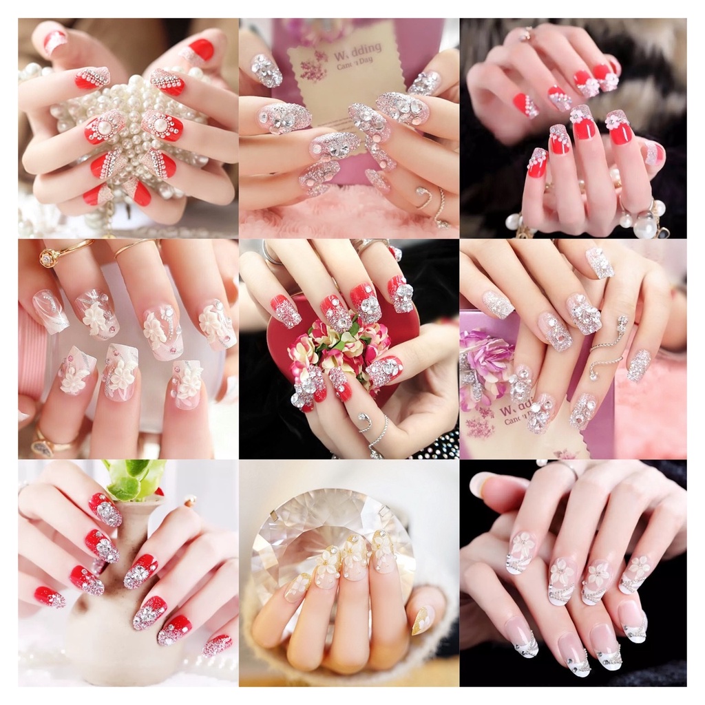 Paket Kuku Palsu /Kuku Glitter 3d /Kuku Palsu Pengantin