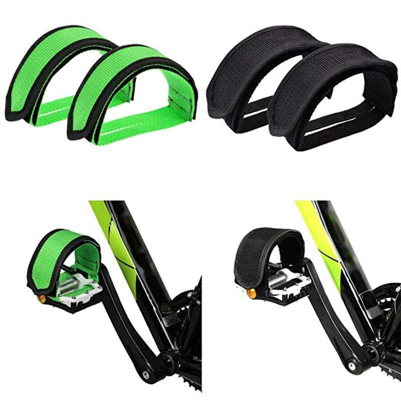 Tali Pedal Sepeda Bicycle Pedal Toe Clip Foot Strap / Tali Pengikat Pedal Sepeda Mtb Fixie Bmx Roadbike Lipat / Klip Tali Pedal Sepedal Anti Slip / Strap Sepeda Fixie Gunung Balap Toe Clip / Tali Pedal Sepeda 1 Set Lengkap / Pedal Strap Warna Hitam Kuat