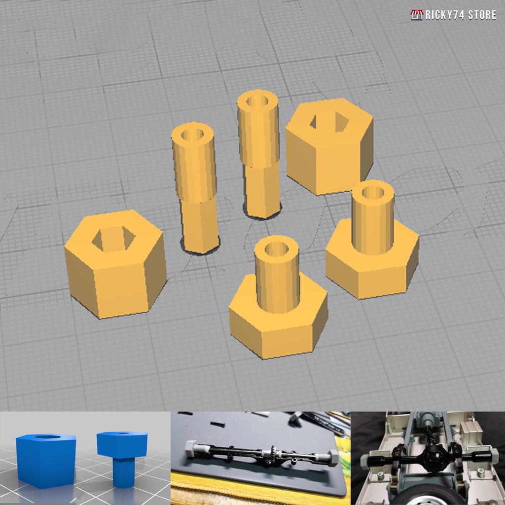 WPL D12 Hub Hex Adapter 5mm to 12mm - Body Part 3D Print