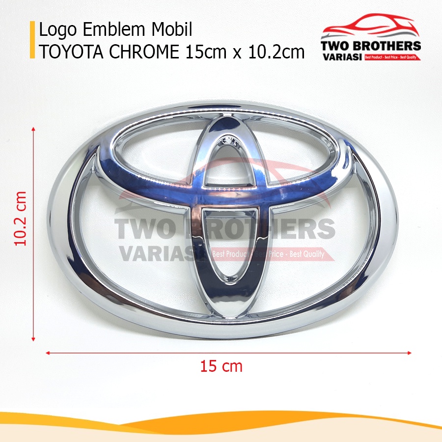 Logo Emblem Mobil Toyota Chrome  15cm x 10.2cm