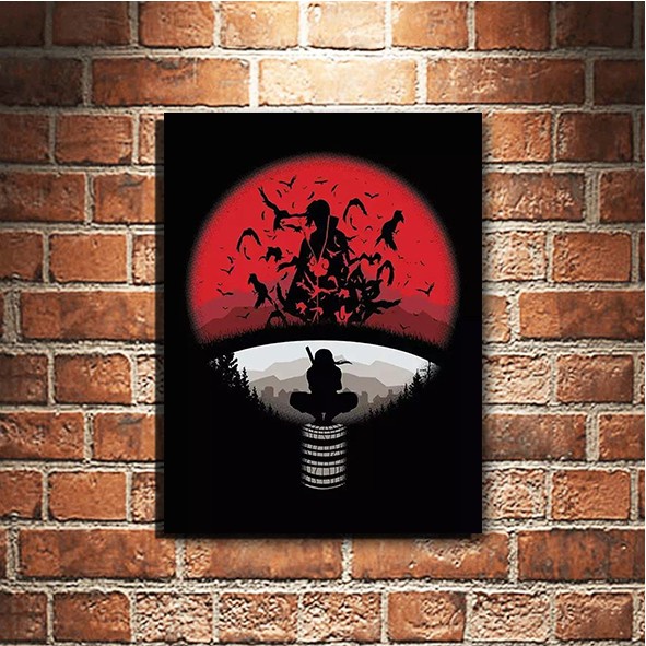 Uchiha Itachi Wallpaper Dinding Poster Naruto Dekorasi Kamar Aesthetic Bingkai Kayu