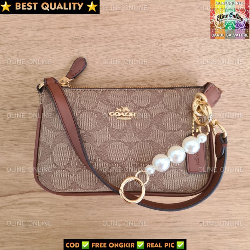 tas wanita shoulder bag logo floral rajut aplikasi bunga daisy flower aksesoris mutiara pearl CH gift set kondangan shoulder bag with box