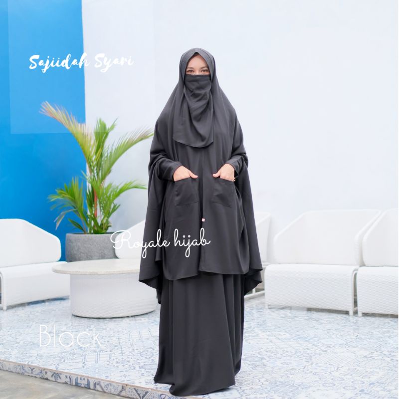 Sajiidah gamis syari wolfish KHIMAR JUMBO ori royale