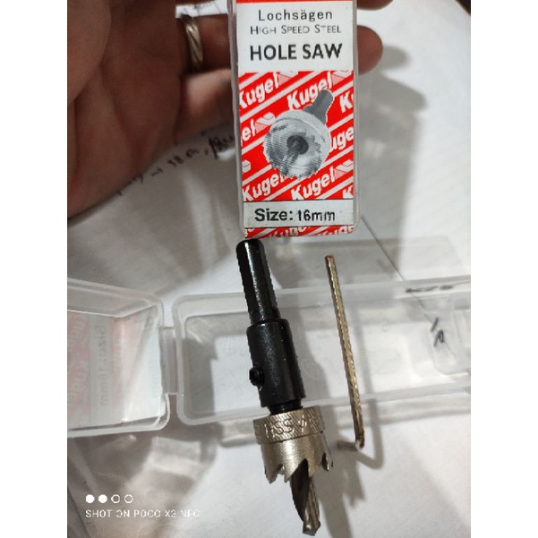 HOLE SAW BESI KUGEL HSS 16MM / MATA BOR LUBANG BESI HOLESAW KUGEL 16MM