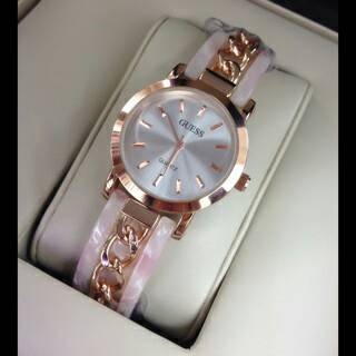 Jam Tangan Wanita Guess Keramik Pink