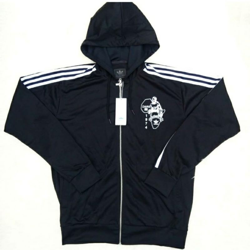 Jaket Adidas Muhammad Ali x Zaire 1974 Zipper Black White