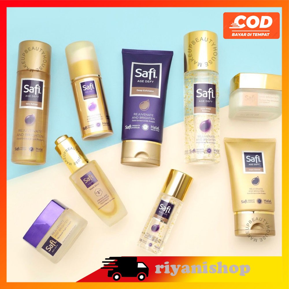 Safi Age Defy Series | Gold Water Day Night Cream Cleanser Exfoliator Serum Youth Elixir