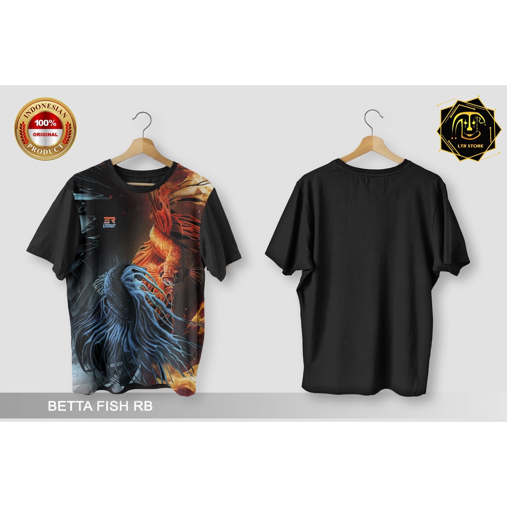 [ BAYAR DI TEMPAT ] BAJU PRINTING GAMBAR IKAN CUPANG RB -  KAOS DISTRO ORIGINAL GAMBAR HEWAN HIAS BA
