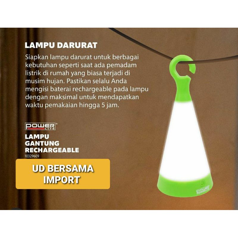 lampu gantung rechargeable led lampu camping emergency POWERLITE