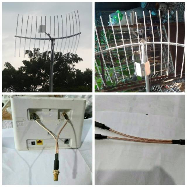 Antena GRID 20M Huawei B310S B310 B315 Tplink Mr6400 Mr100 Dual Pigtail SMA Antena Modem Sinyal
