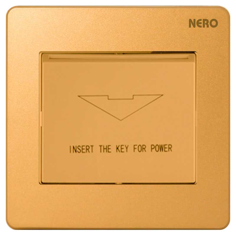 CASA X2CA-Gold 1 Gang Hotel Key Card Time Delay Switch NERO