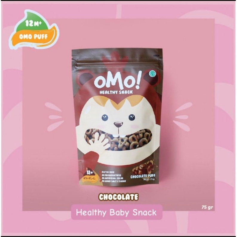 

Omo ! Healthy Snack Puff 75g . snack baby/ jajan anak / healthy food / healthy snack/ kue anak