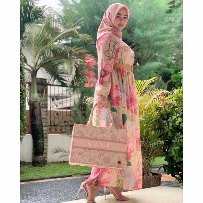 RESTOCK DRESS MAXI DUBAI PINKY IMPORT BKK-3