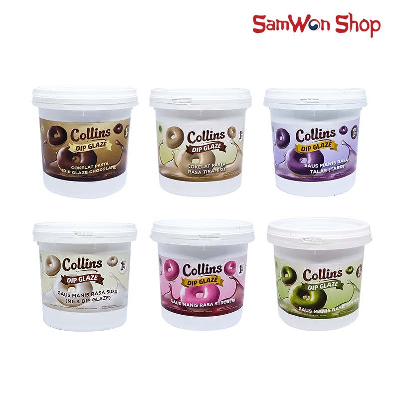 

COLLINS DIP GLAZE 1 KG RASA COKLAT - COLLIN SAUS CAIR TOPPING DIPPING CELUPAN DONAT