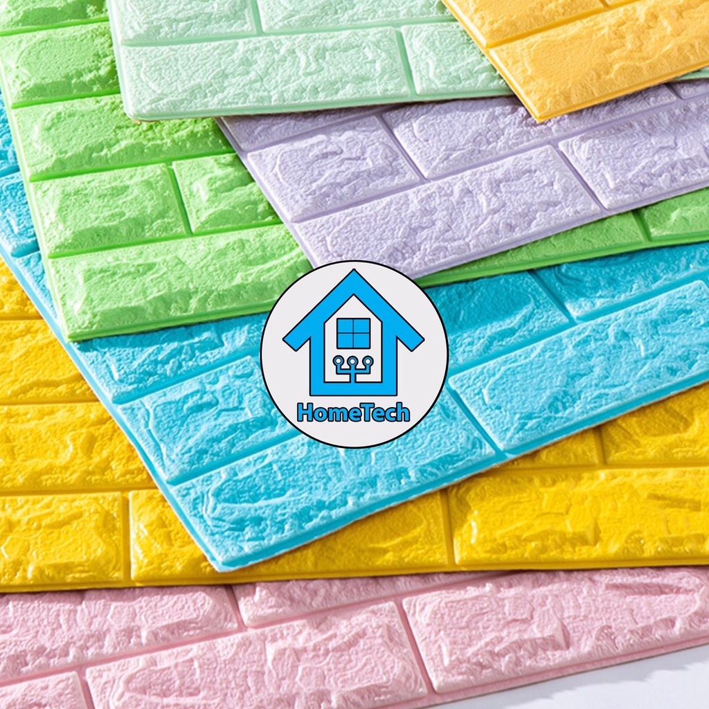 HT Wallpaper Sticker Foam Bata 3D Coklat Premium Wall Paper Stiker Dinding-2