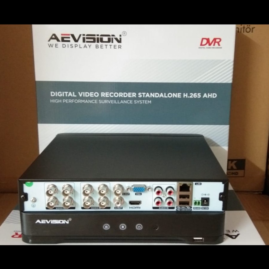 DVR Aevision 5MP 8CH XMEYE, Resolusi 2560P Full HD, DVR 8 Channel H.265 + Video Compression