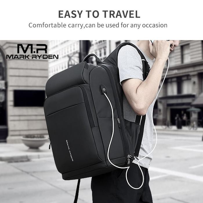 MARK RYDEN MR7080 BACKPACK BAG USB - TAS RANSEL LAPTOP 15.6 - BLACK