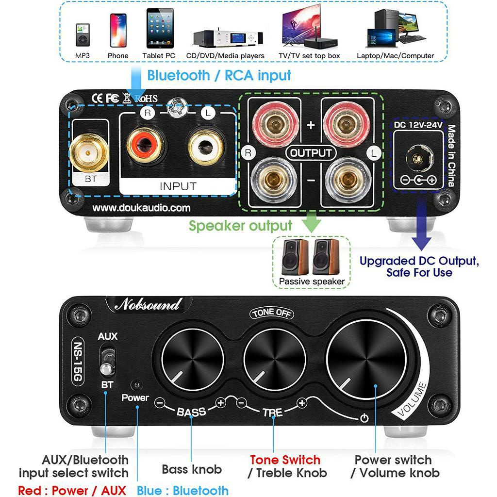 Nobsound Douk Audio NS-15G NS15G NS15 Mini BT Digital Power Amplifier