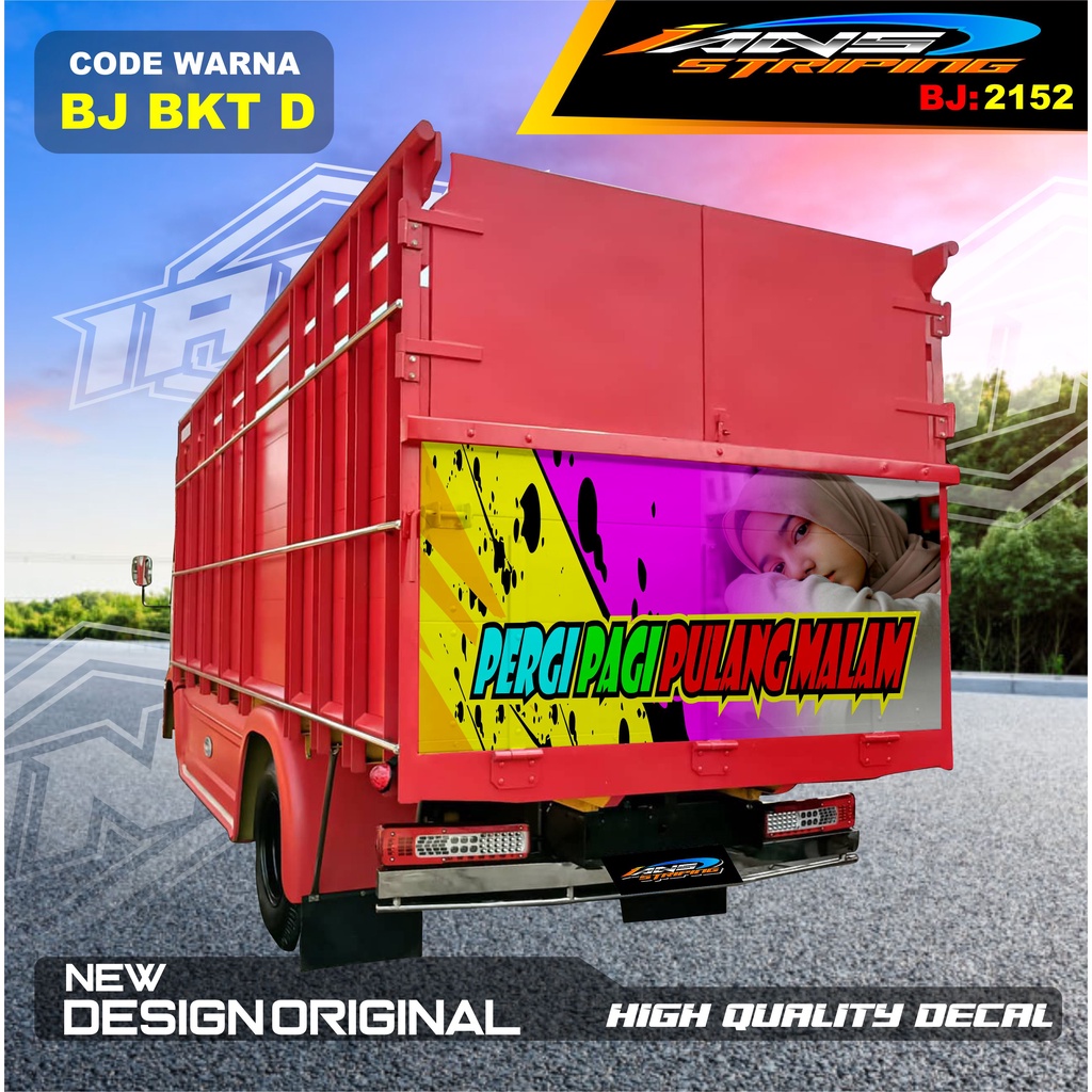 STIKER DECAL PINTU BAK BELAKANG TRUK KEREN / VARIASI STIKER BAK BELAKANG TRUK TERMURAH / STIKER PINTU BELAKANG