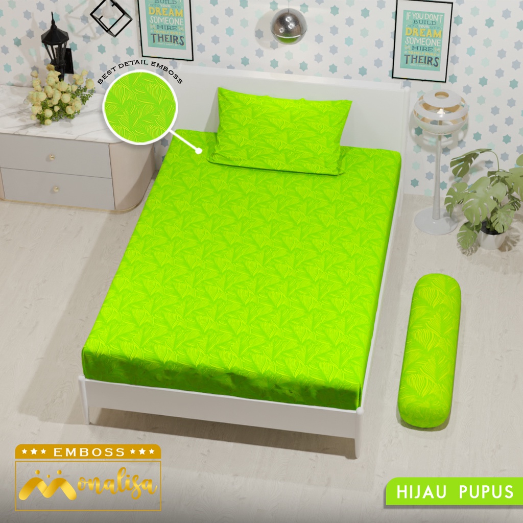 Monalisa Emboss Sprei Uk 90/100/120 - Hijau Pupus