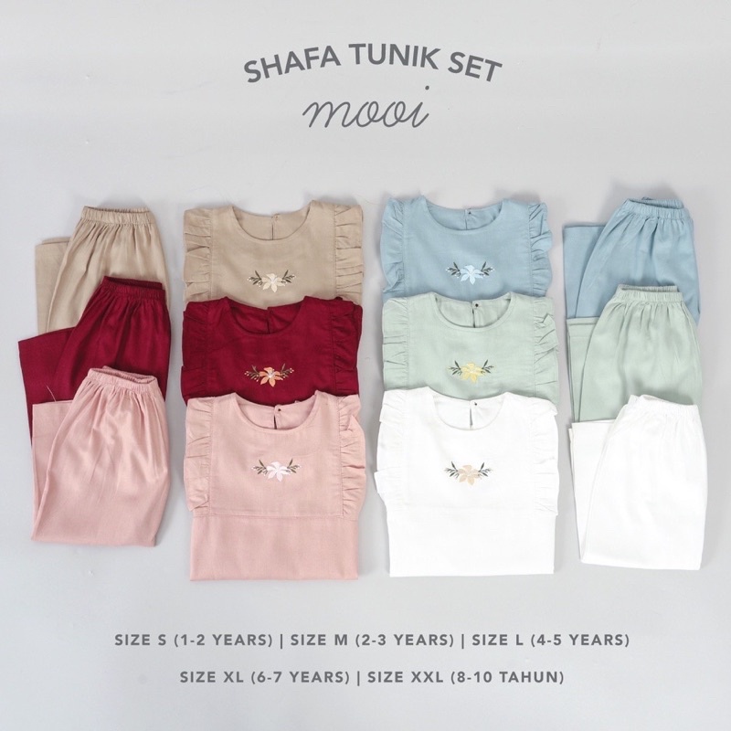 MOOI Shafa Tunik Set 1-10thn / Baju Lebaran Anak