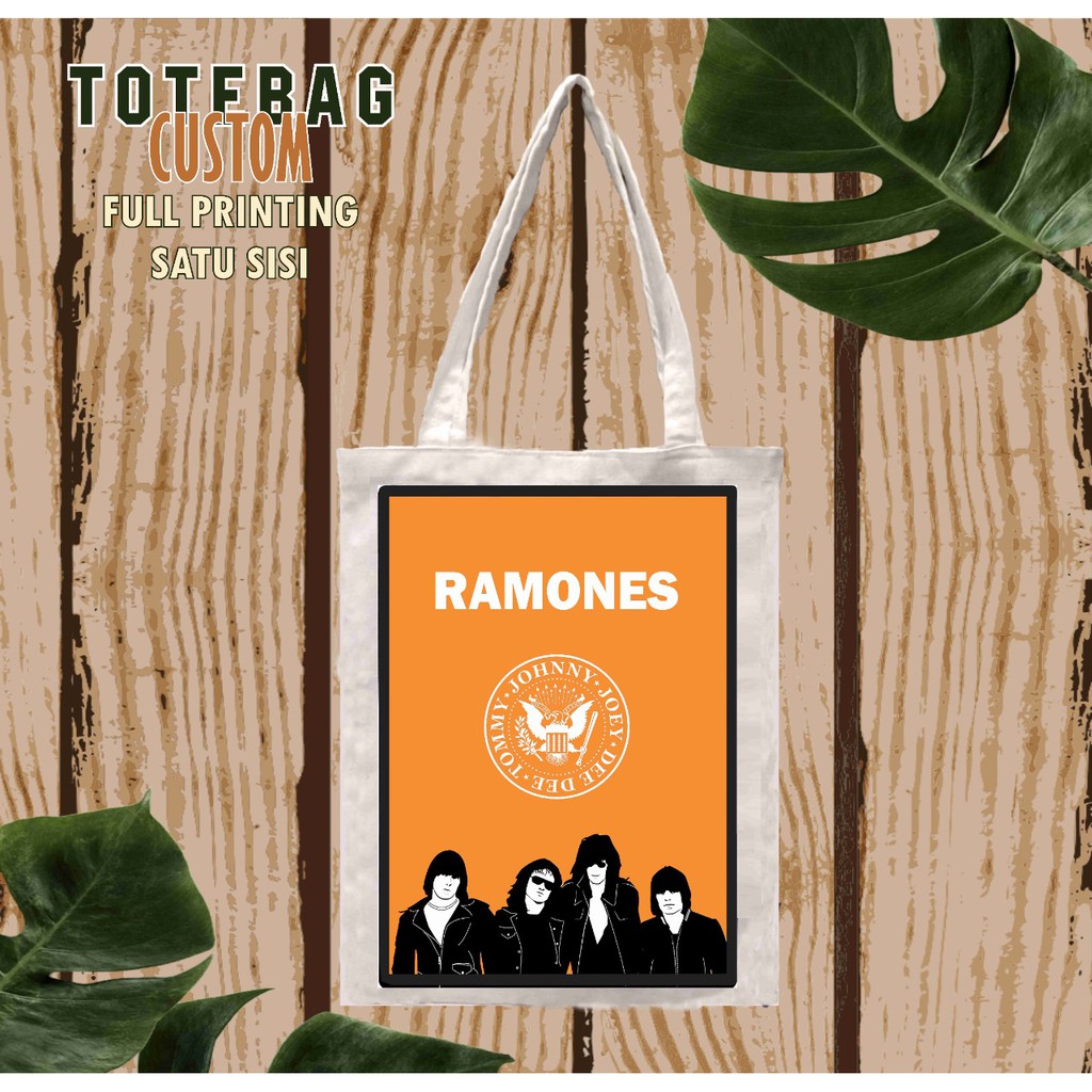 Totebag Custom Ramones Tas Kanvas Custom Satuan Design Printing
