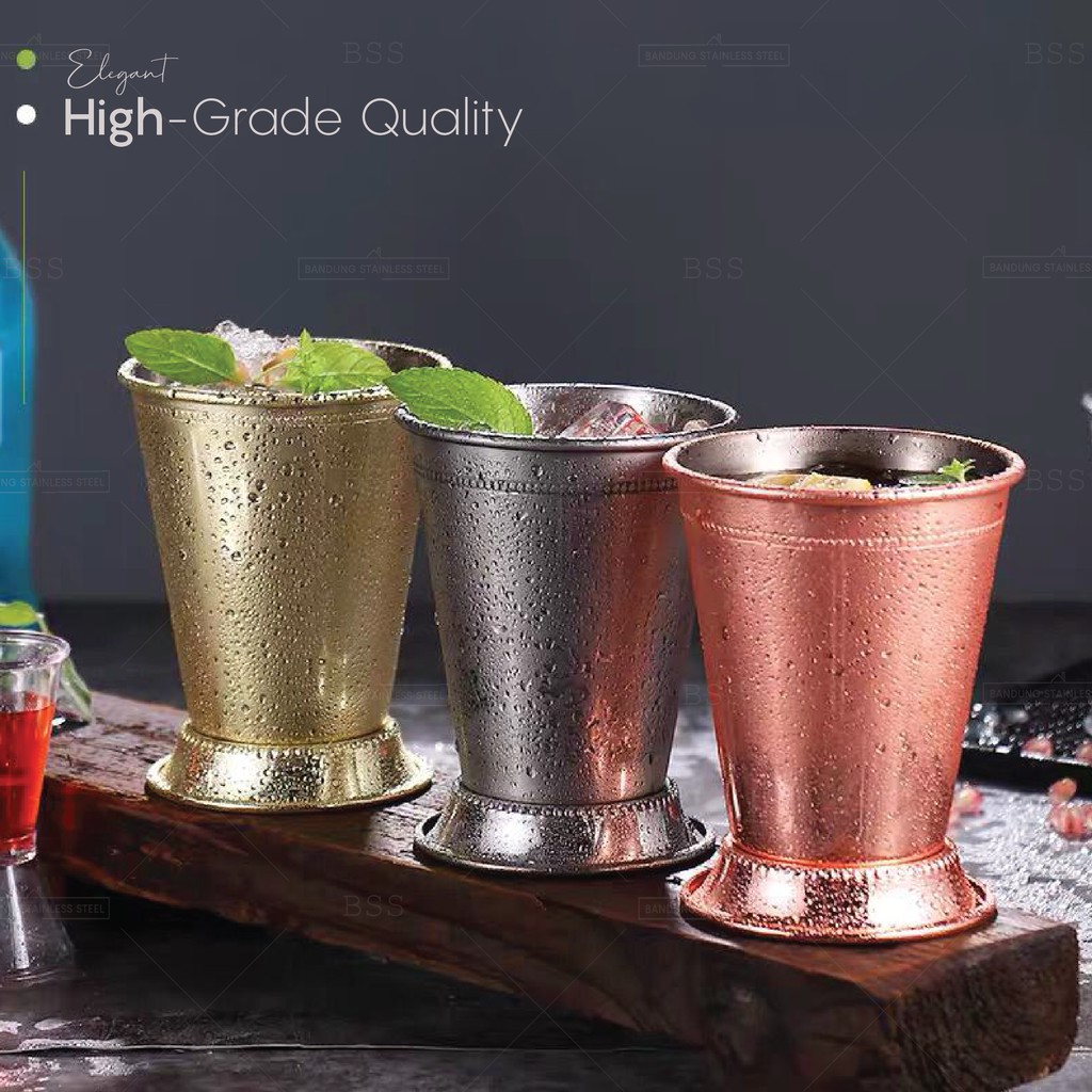 Gelas Mug Stainless SUS 304 Julep Cup 350ml Muk Mojito Cocktail Mocktail Unik Mewah Elegant