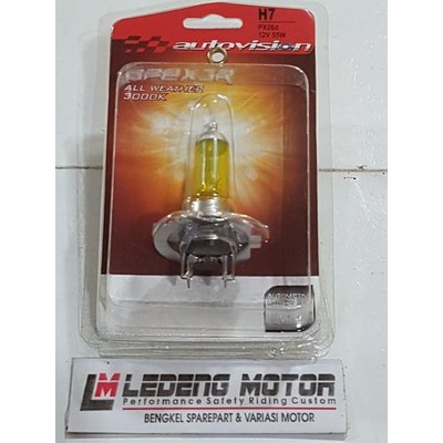 Autovision All Weather H4 H7 5000K 36w 60w Lampu Bohlam Motor Mobil