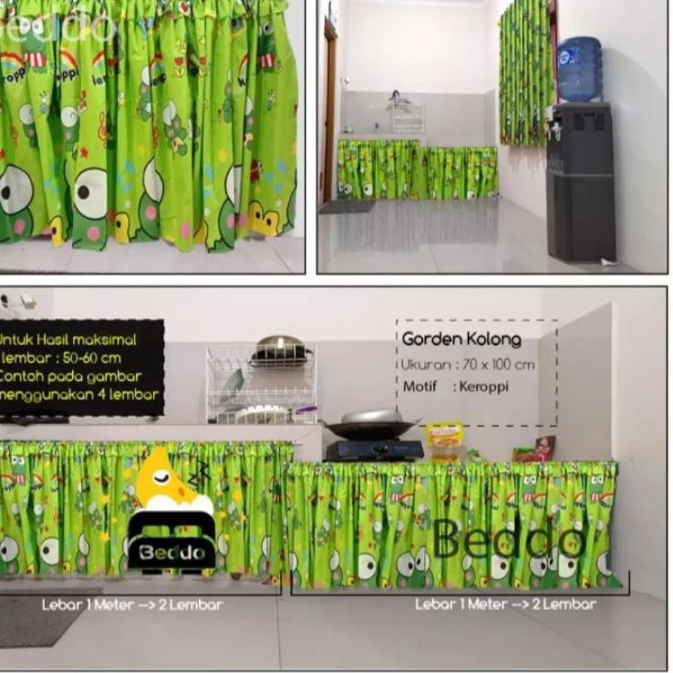 GROSIR 4.4 hordeng kolong dapur / hordeng kolong meja dapur / kain penutup kolong dapur ✈