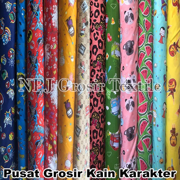 Bergaransi Bahan Kain Baju Anak Katun Meteran Bunga Lebar 240Cm