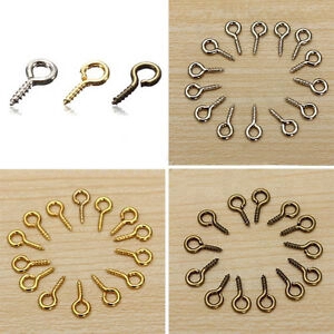 300Pcs Mini Screw Eye Pins for Jewelry Making Pearl Beads Eyepins Hooks Eyelets Screw Clasps Hooks for Pendant