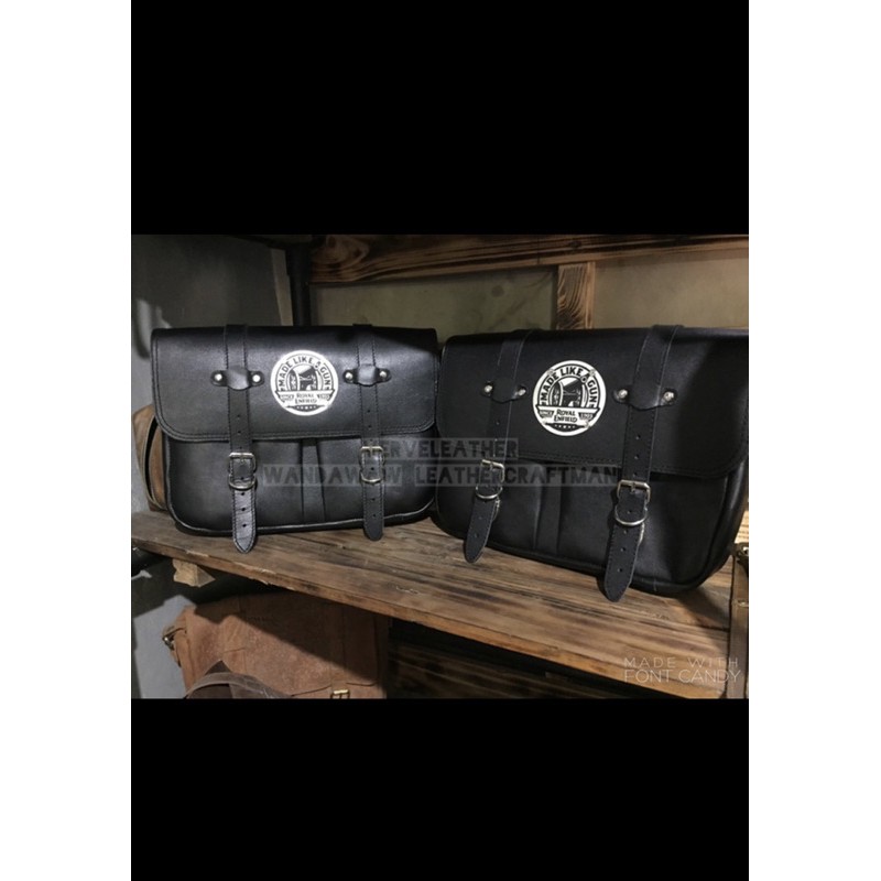 Tas kulit royal enfield tas motor royal enfield sidebag w175