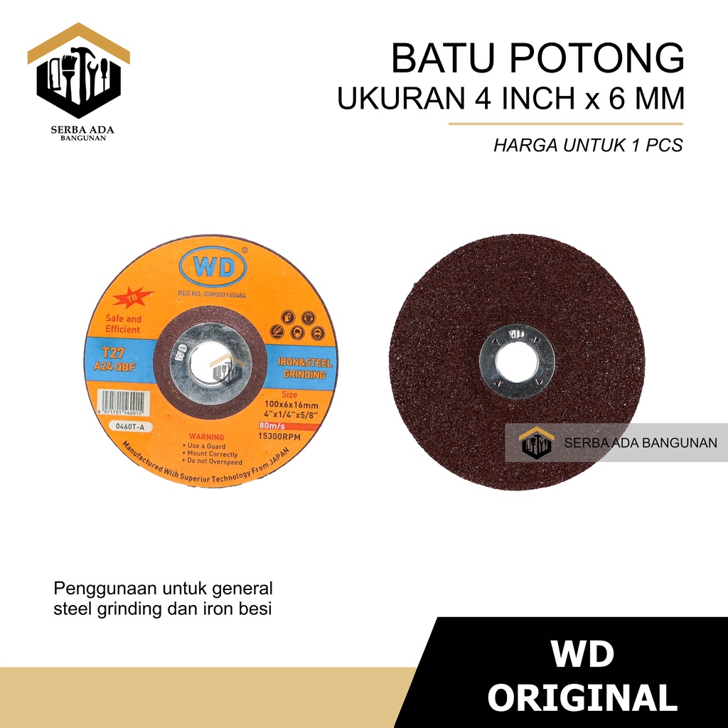 BATU POTONG WD POLES Mata Gerinda Batu 4 inch x 6 mm nippon / ASLI 100% GARANSI UANG KEMBALI