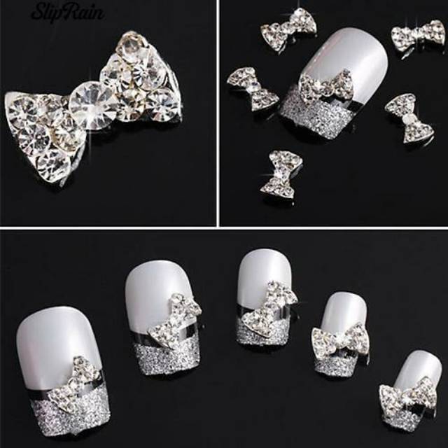 3 pcs charm aloy dan manik mahkota  nail art rhinestones nailart pita nail charm