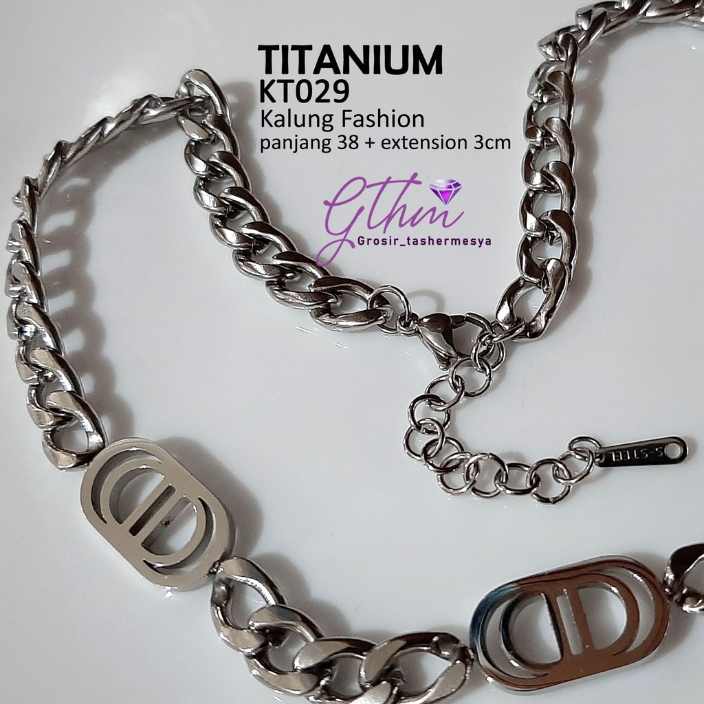 Kalung Titanium Branded DD Perhiasan Fashion Import Premium Anti karat Mewah Cocok untuk pesta jalan-jalan kondangan hadiah kado kt029 gthm