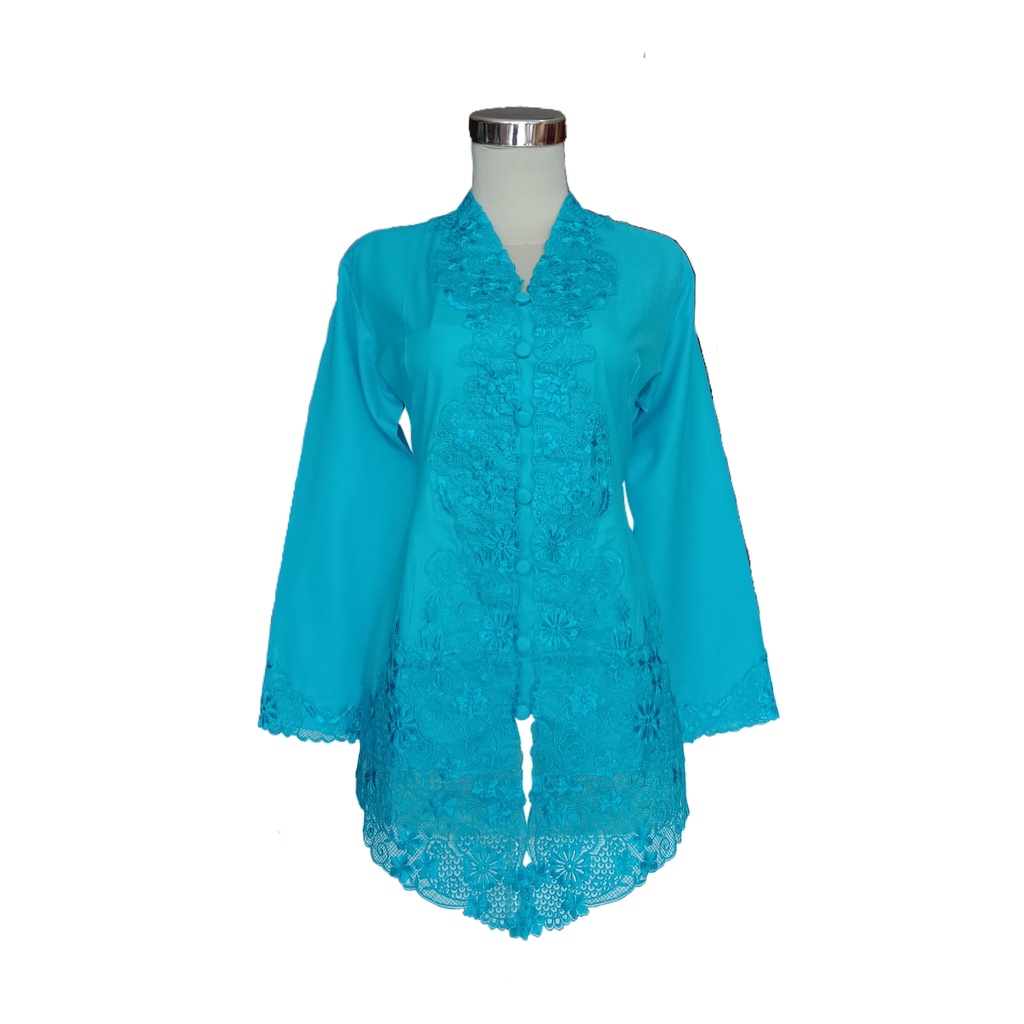 Kebaya Modern Katun Biru Senada Brigita 726