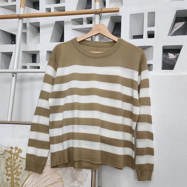 Adera Blasterr Sweater Rajut Atasan Wanita Warna Soft Gaya Kekinian